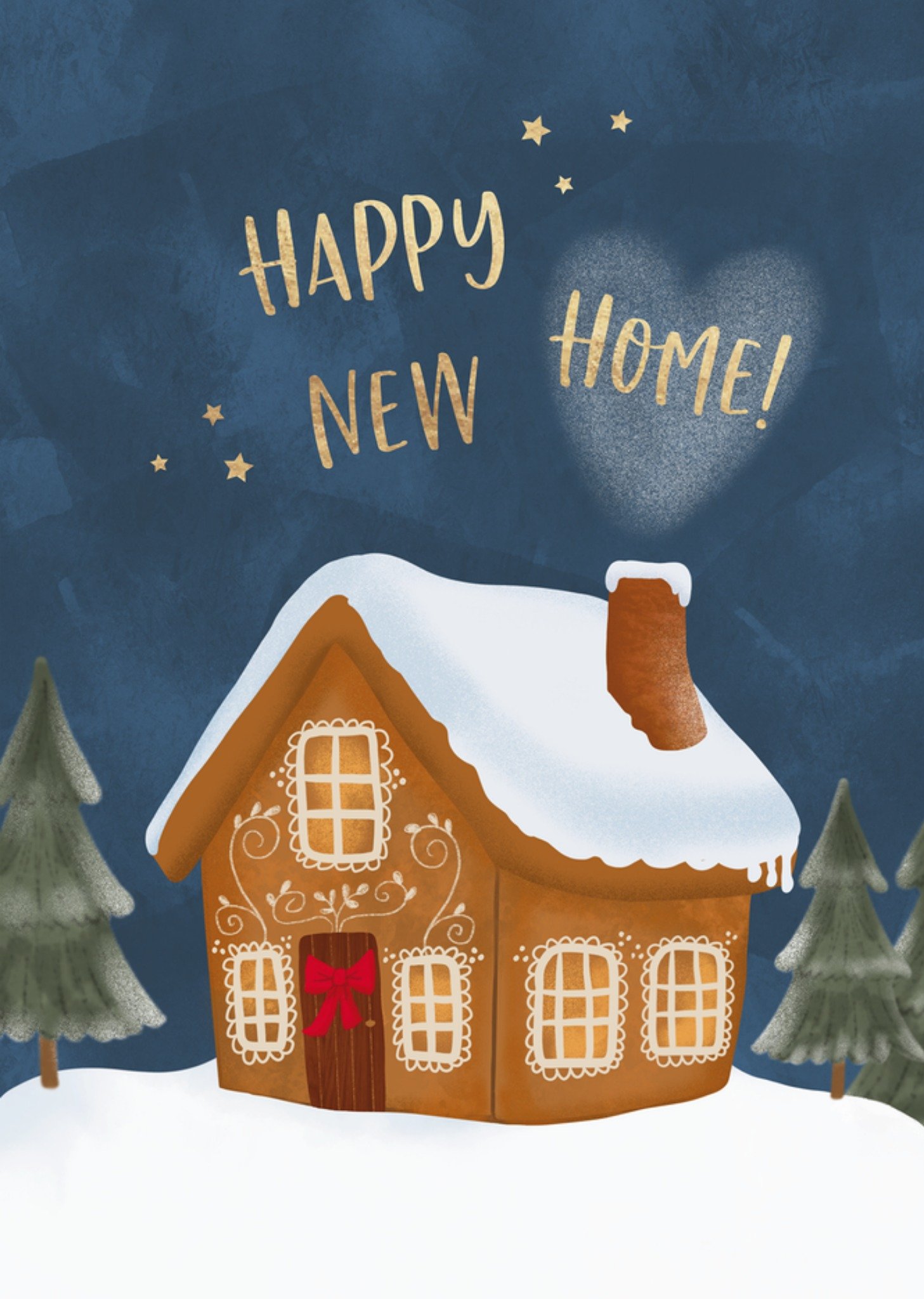Kerstkaart Nieuwe woning kaart Happy New Home! Gingerbread House Tsjip
