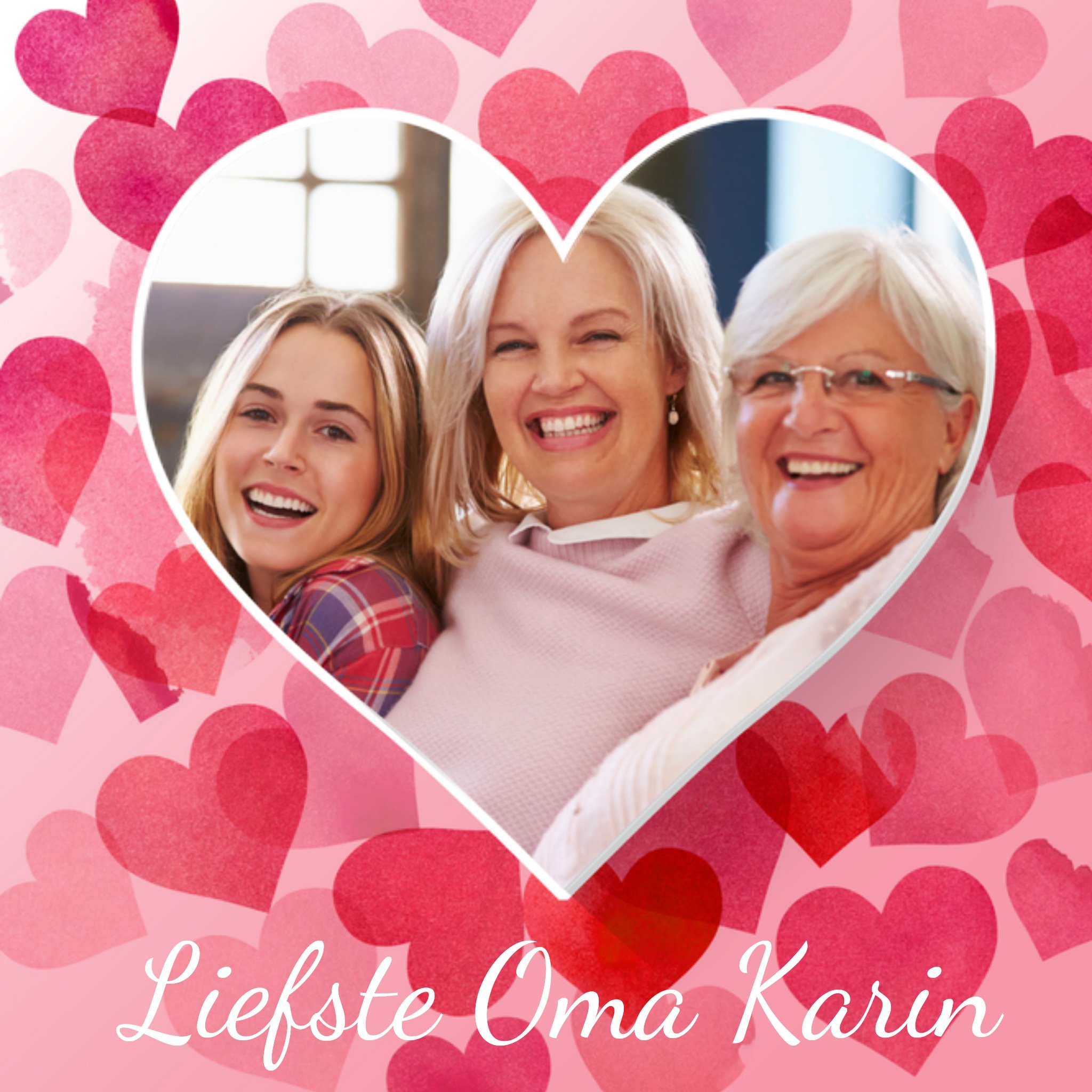 Greetz Moederdagkaart met aanpasbare naam Vierkant