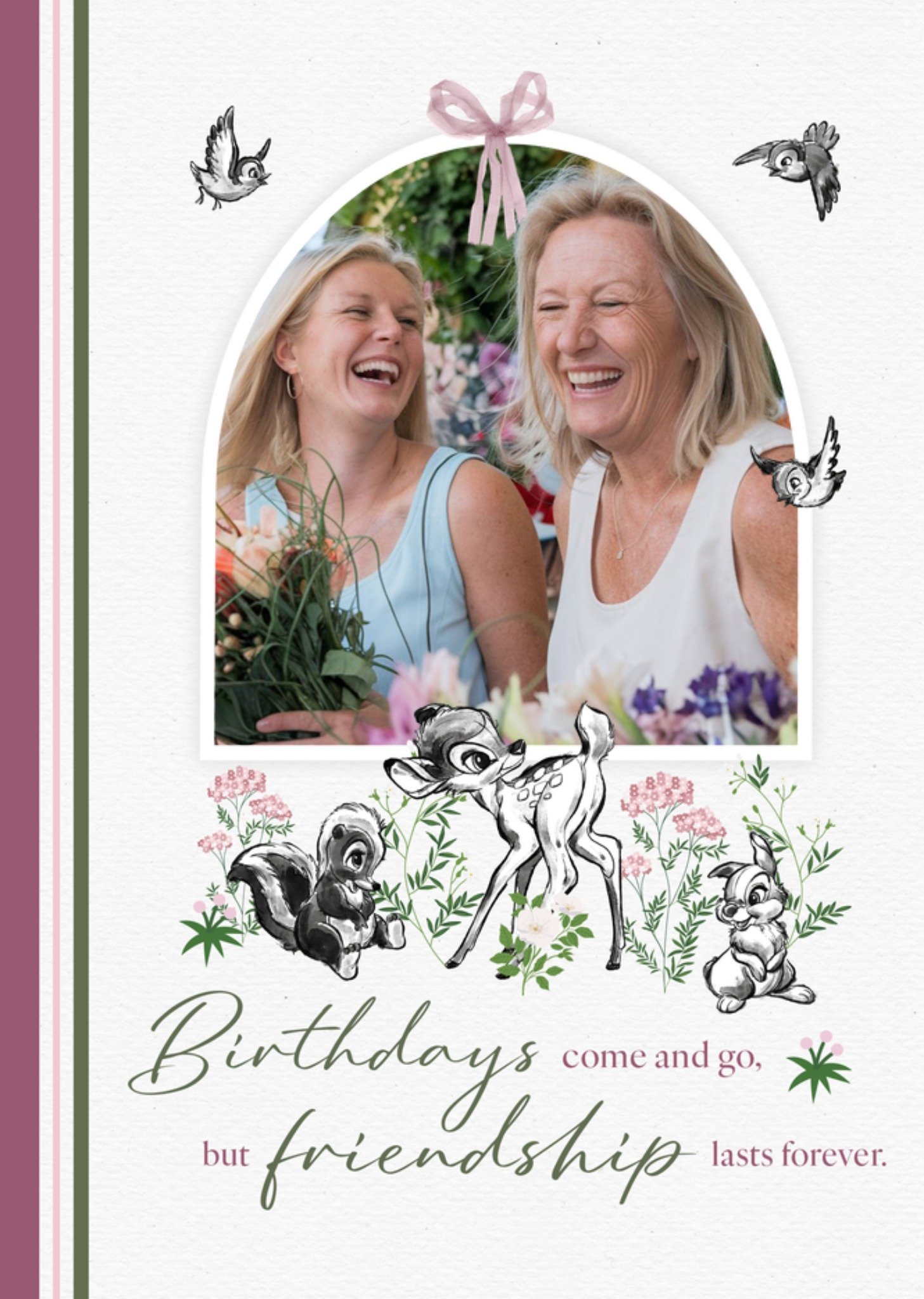 Bambi Verjaardagskaart Bambi Friendships last forever Aanpasbare foto Kaart Disney