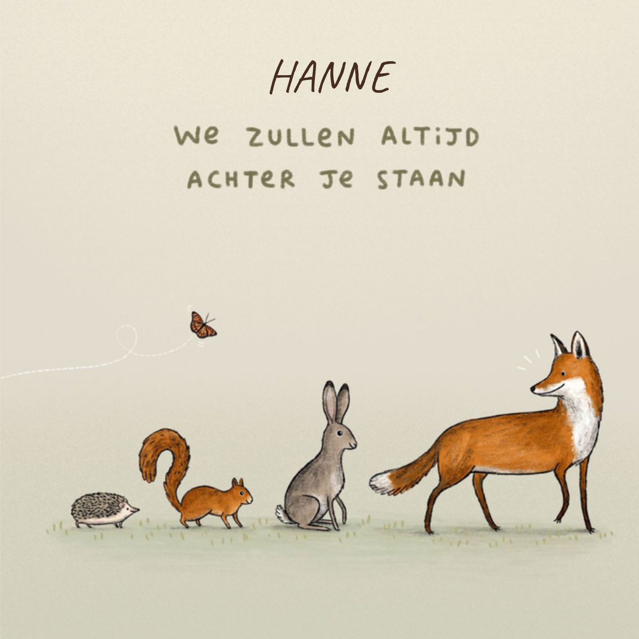 Denken aan kaart met naam Vierkante Kaart Felt Studios