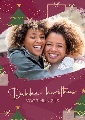 Greetz | Kerstkaart | Met foto | Dikke kerstkus | Zus