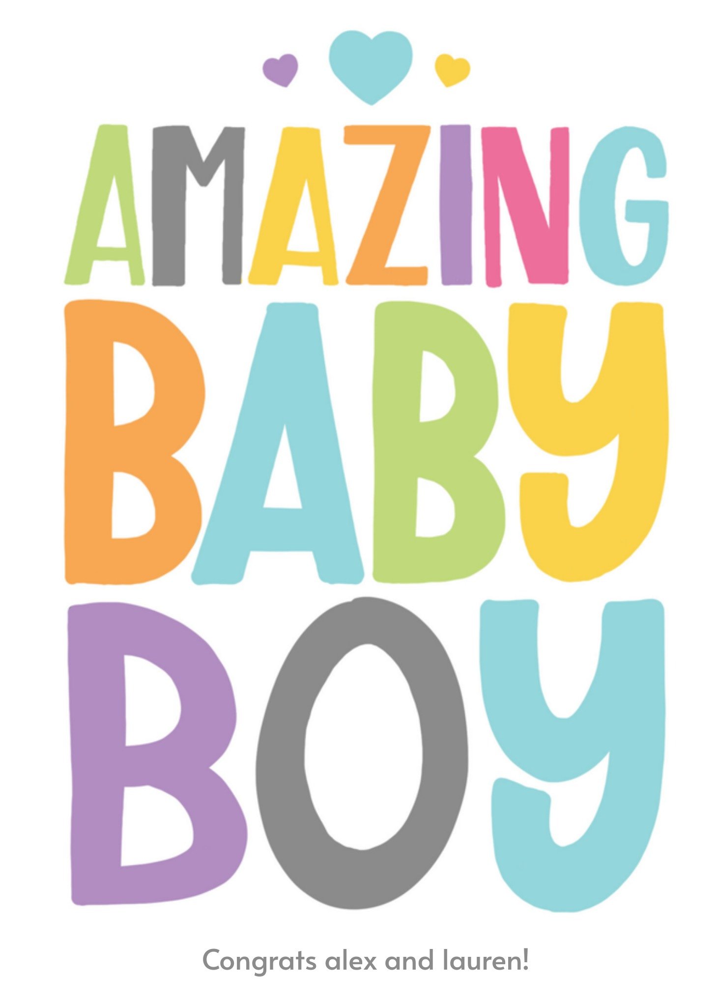 Letters by Julia Geboortekaart met naam Kaart Letters By Julia