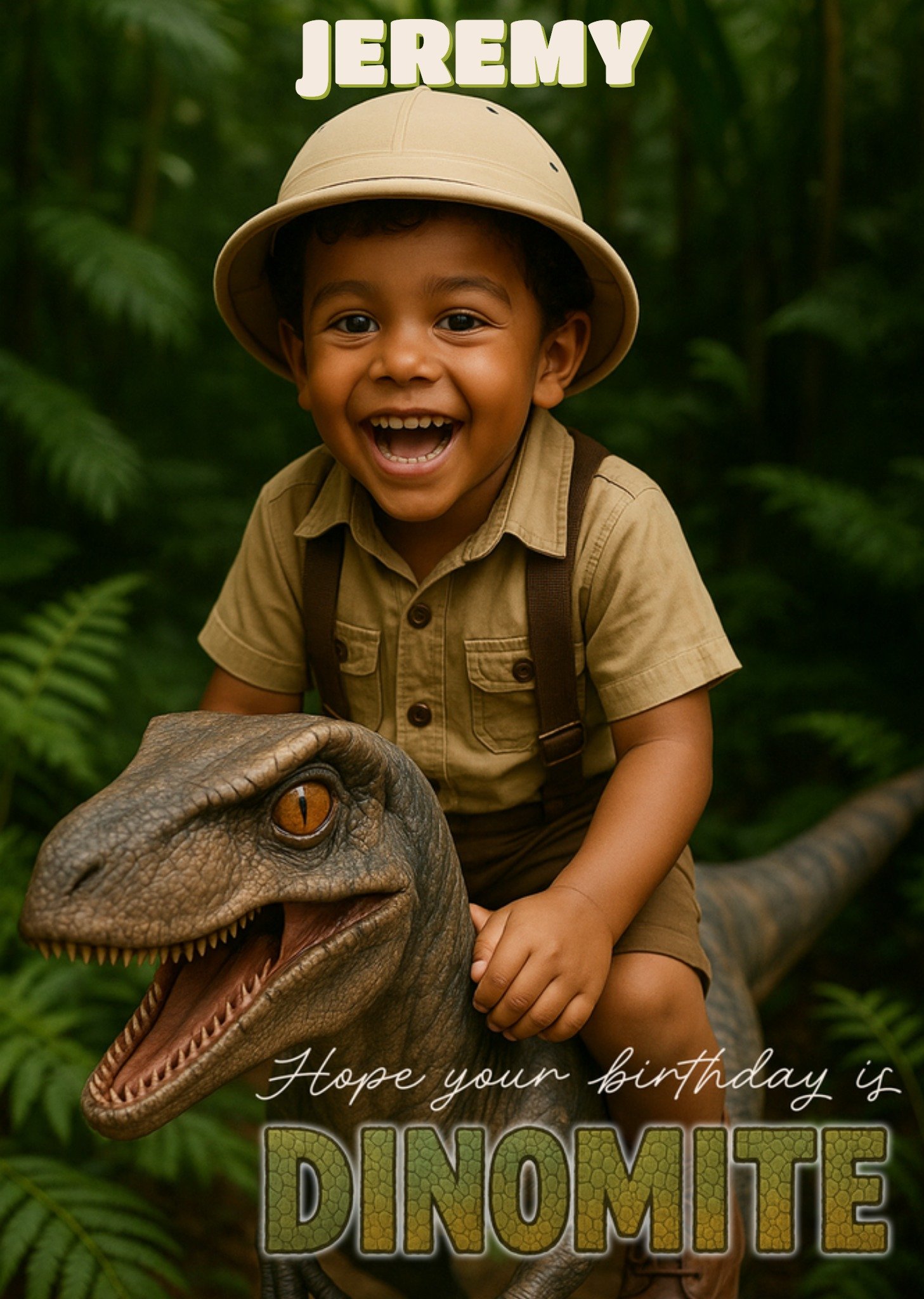 Verjaardagskaart Face Swap Hope your birthday is dinomite Greetz