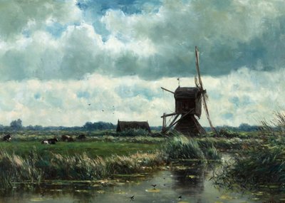 Kunstkaart met windmolen