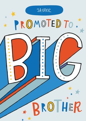 Gepromoveerd Tot Grote Broer Kleurrijke Typografie Kaart