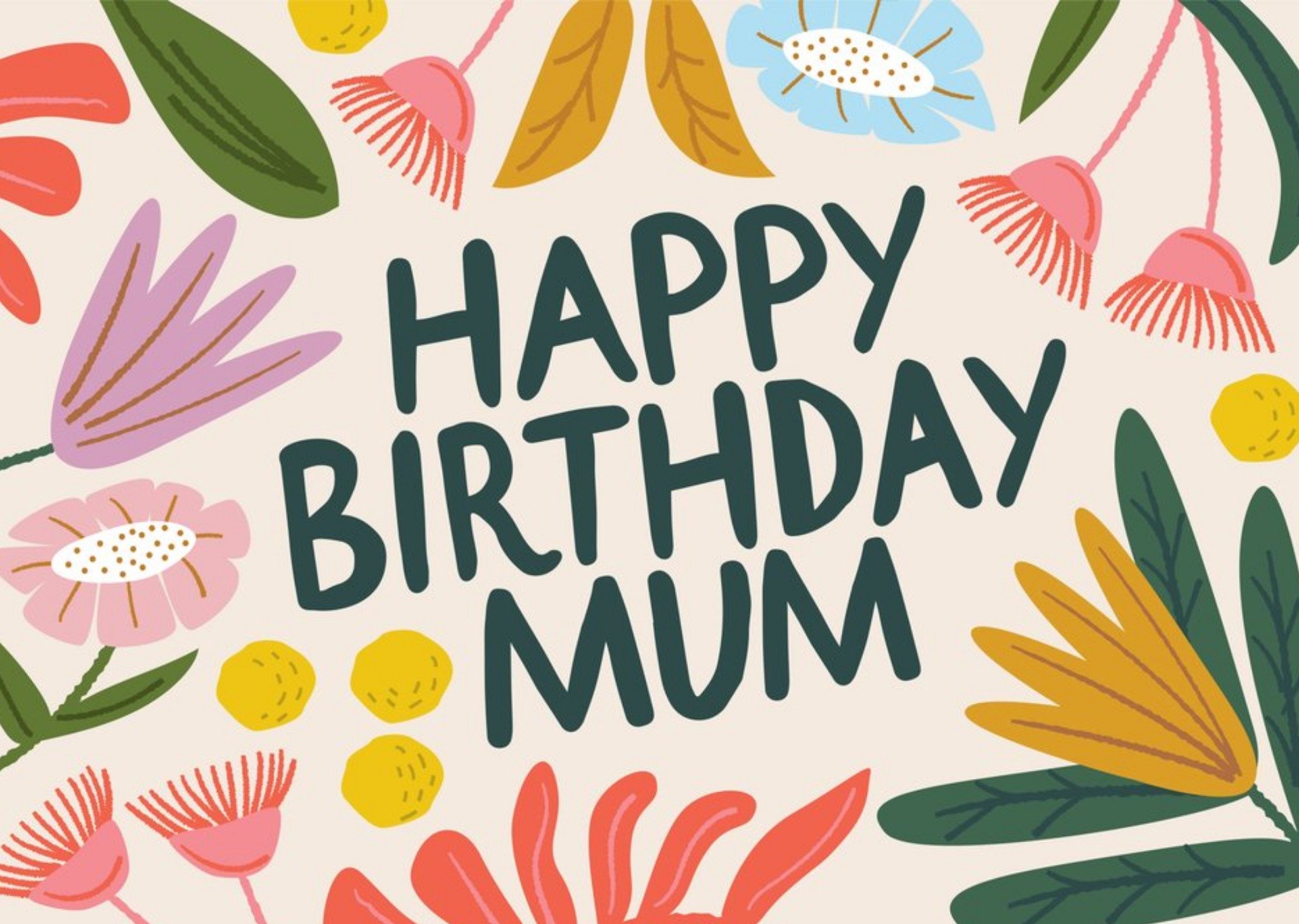 Greetz Verjaardagskaart Bloemen Happy Birthday Mum Standard Card