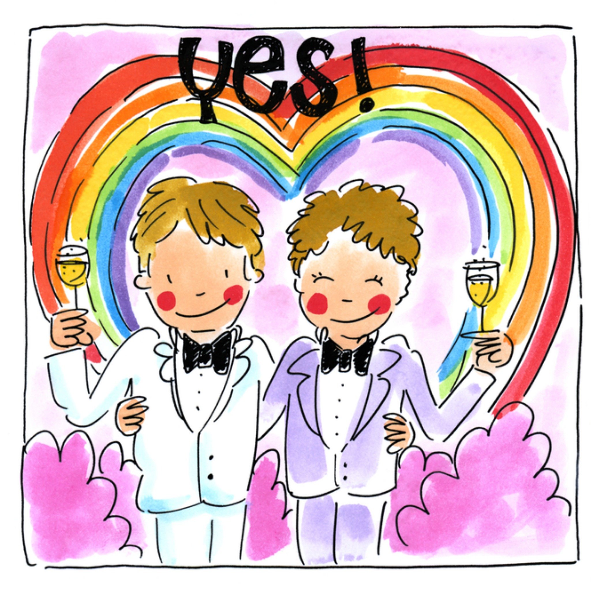 Huwelijkskaart Yes! Vierkante Kaart Blond Amsterdam