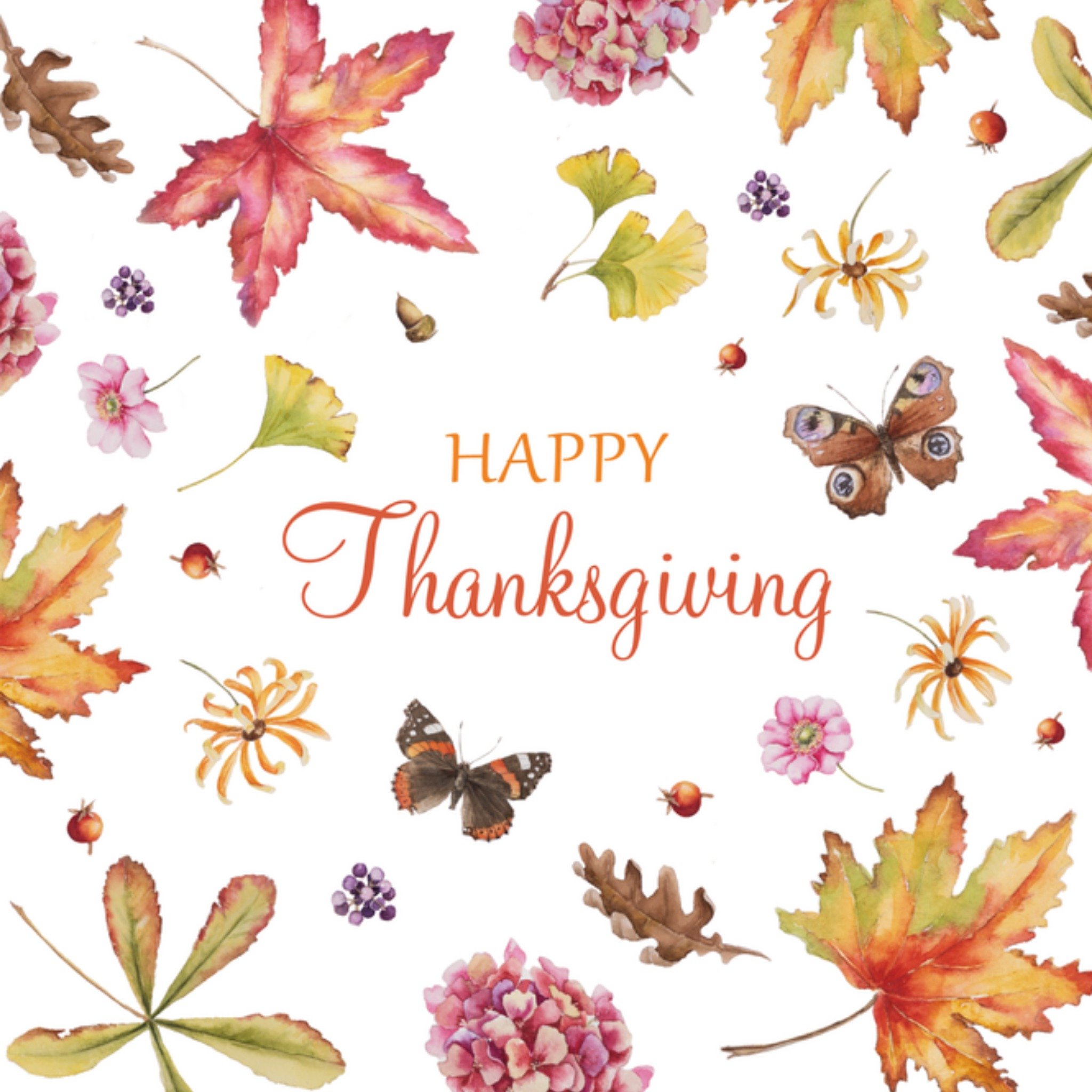 Thanksgiving bladeren Vierkante Kaart Janneke Brinkman