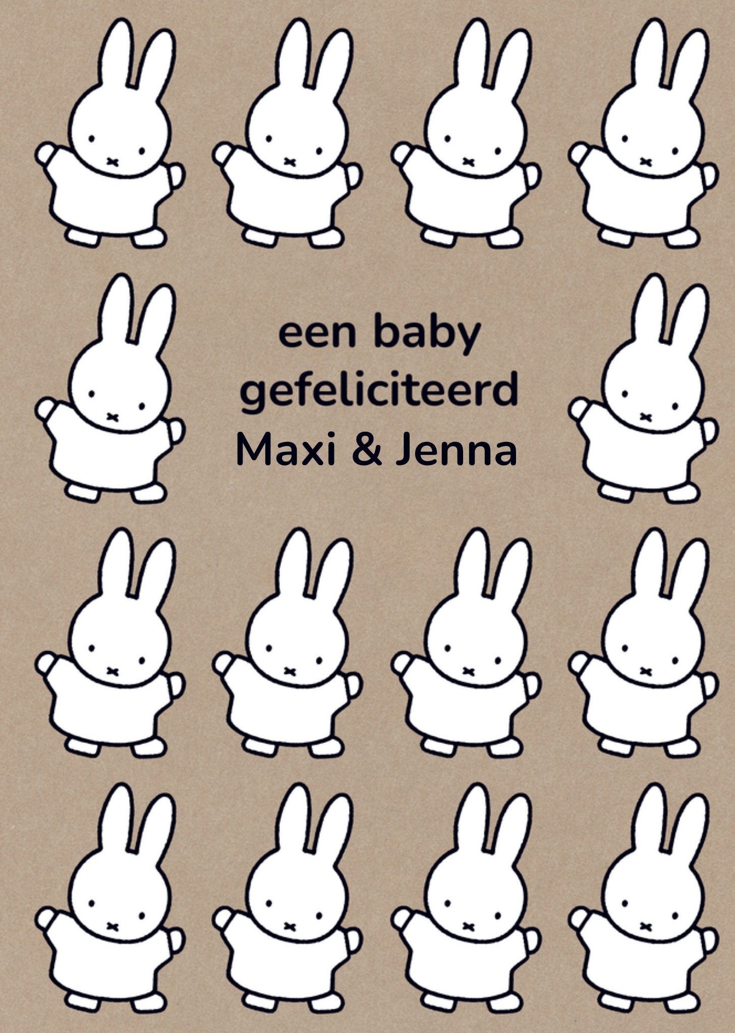Miffy Geboortekaart een baby gefeliciteerd Kaart Nijntje