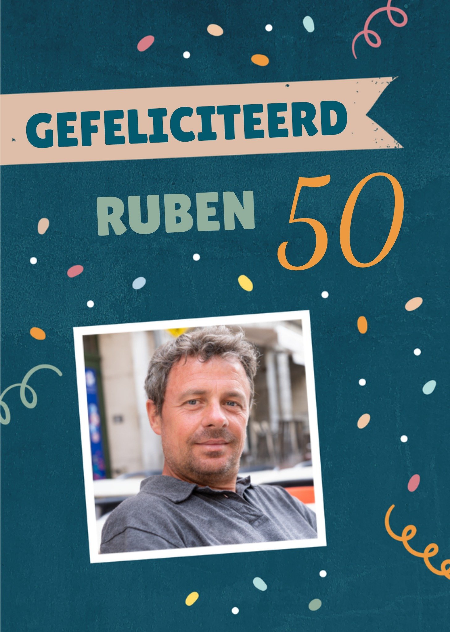 Verjaardagskaart 50 Met foto Kaart Papercute