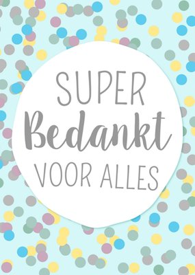Bedankje met confetti