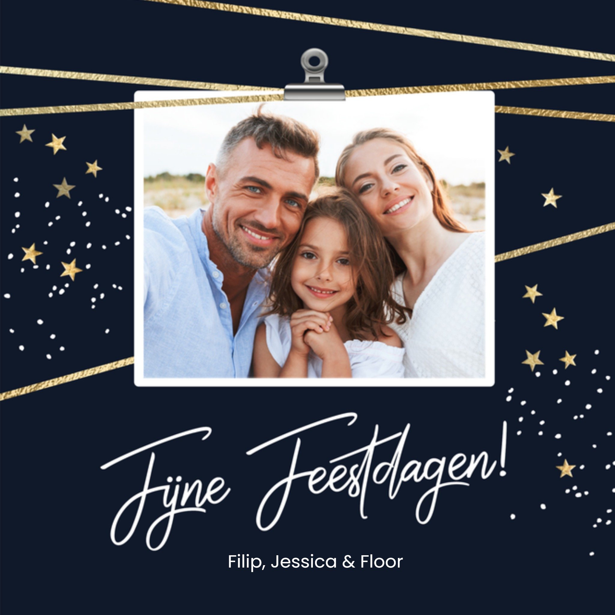 Kerstkaart Sterren met eigen foto Luckz