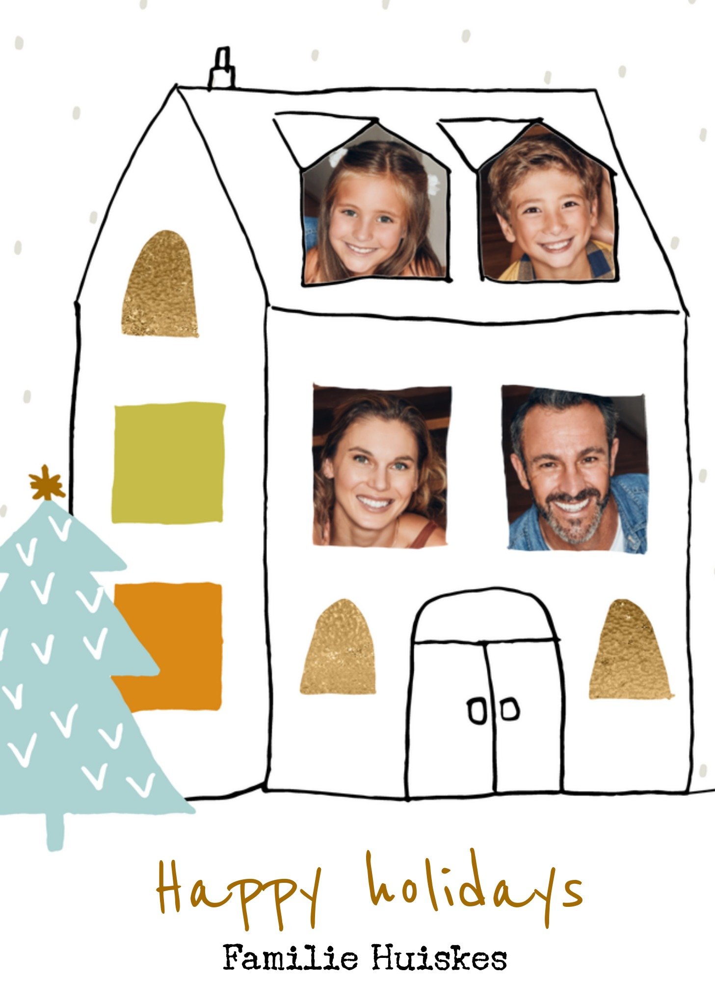 Kerstkaart Happy holidays Greetz