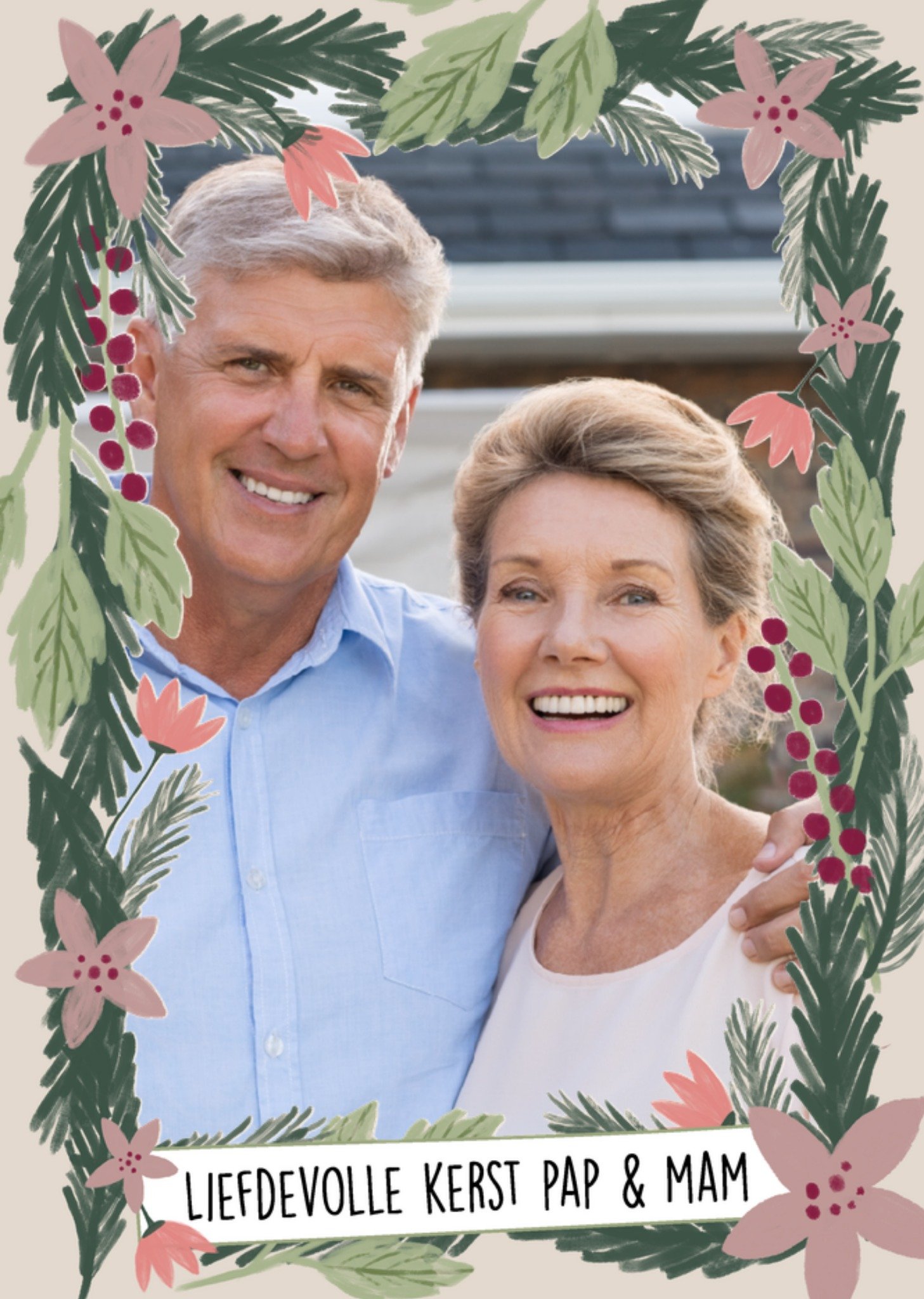 Kerstkaart Fotolijst Krans Greetz