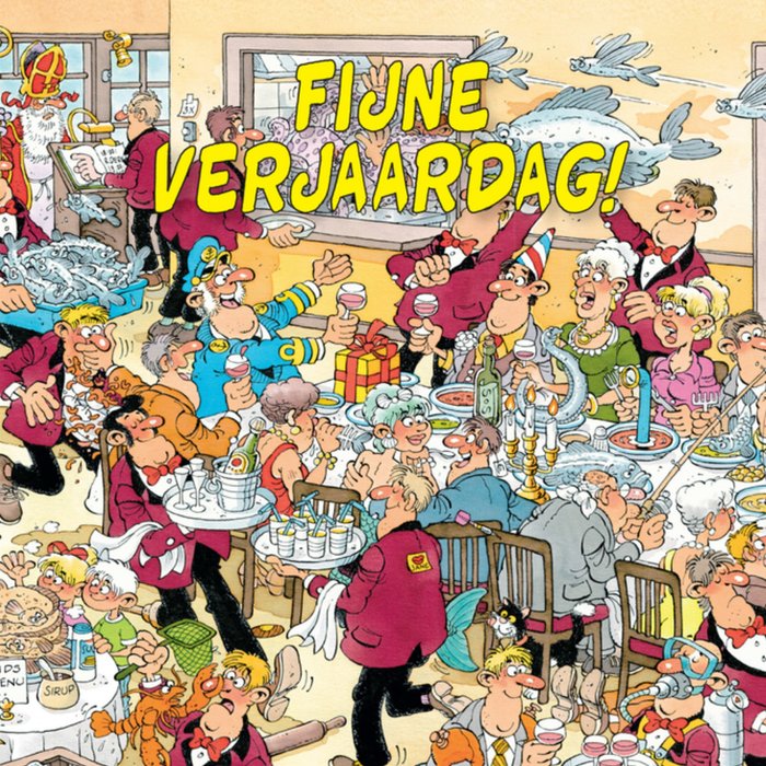 Verjaardagskaart, feestmaal!