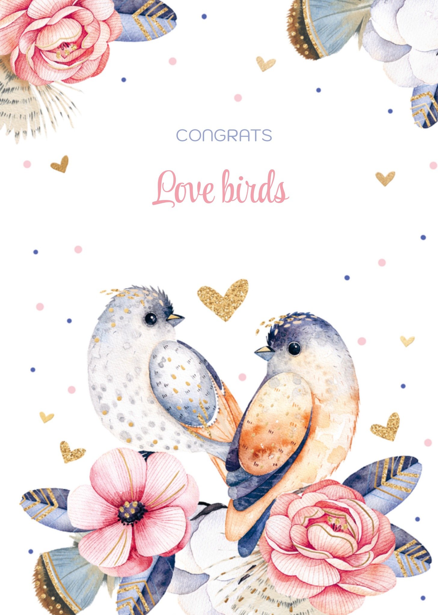 Huwelijk Love birds Kaart TMS