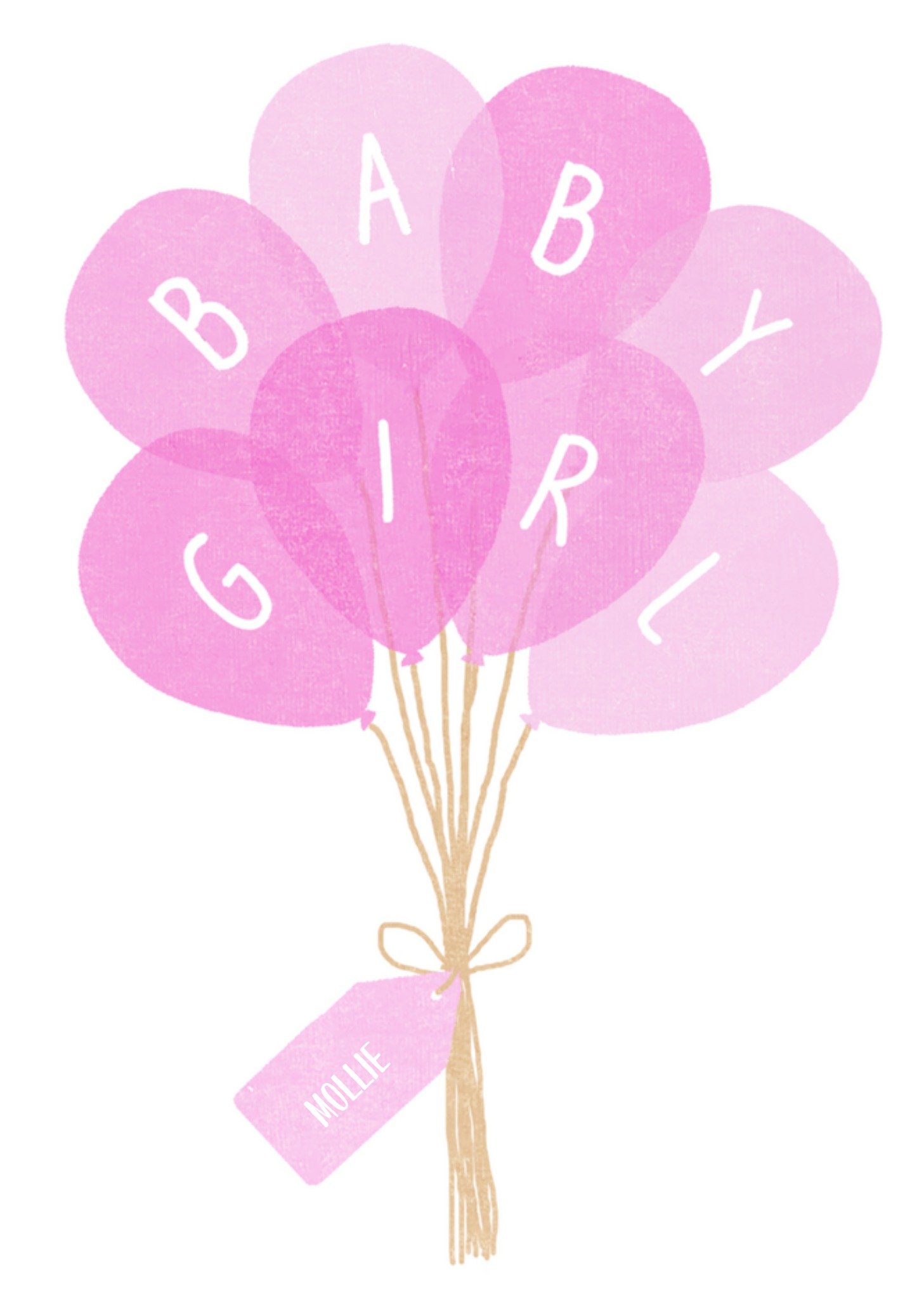 Greetz Geboortekaart babygirl met naam Standard Card