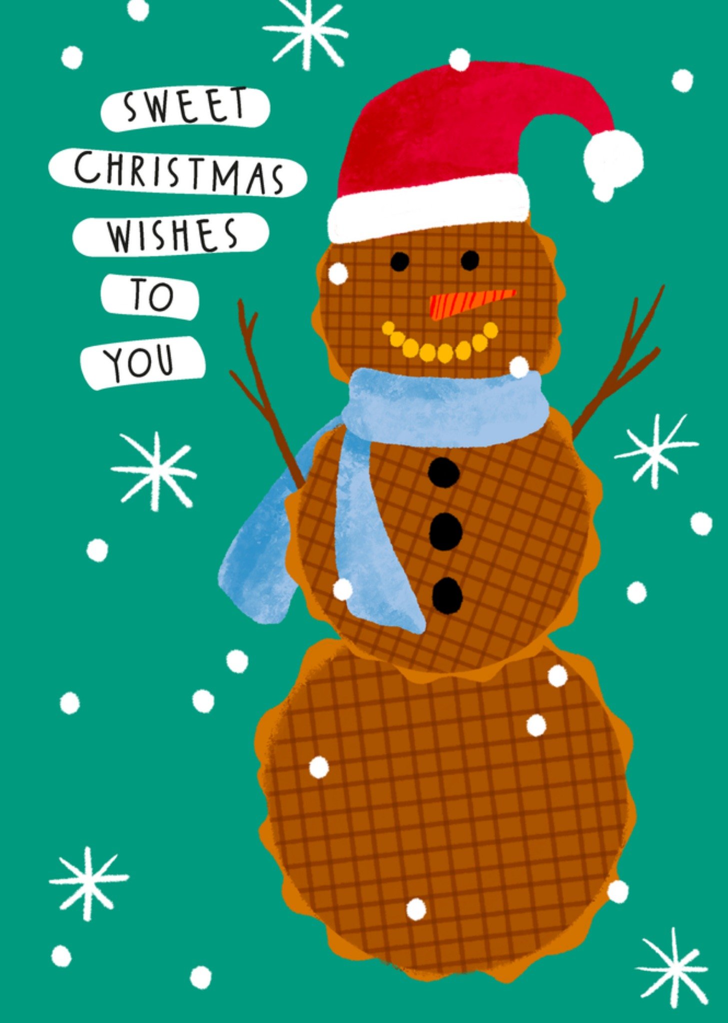 Greetz Kerstkaart Stroopwafel Sweet Christmas wishes Standard Card