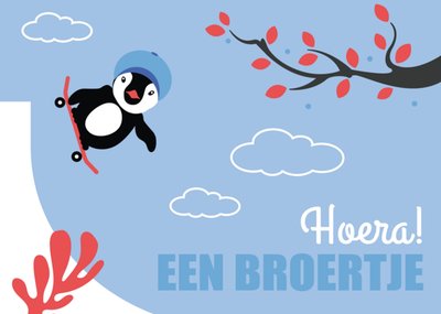 Paperclip | Geboortekaart | broertje | Pinguïn