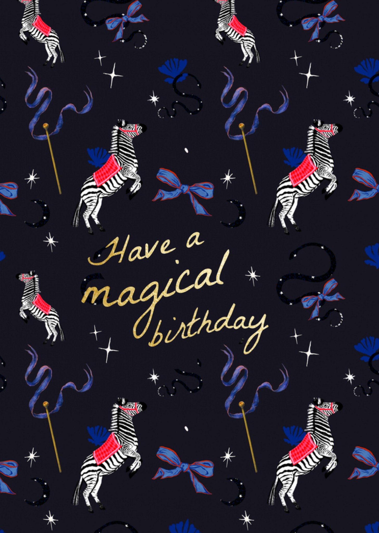 Verjaardag Have A Magical Birthday Zebra Pattern Kaart Greetz