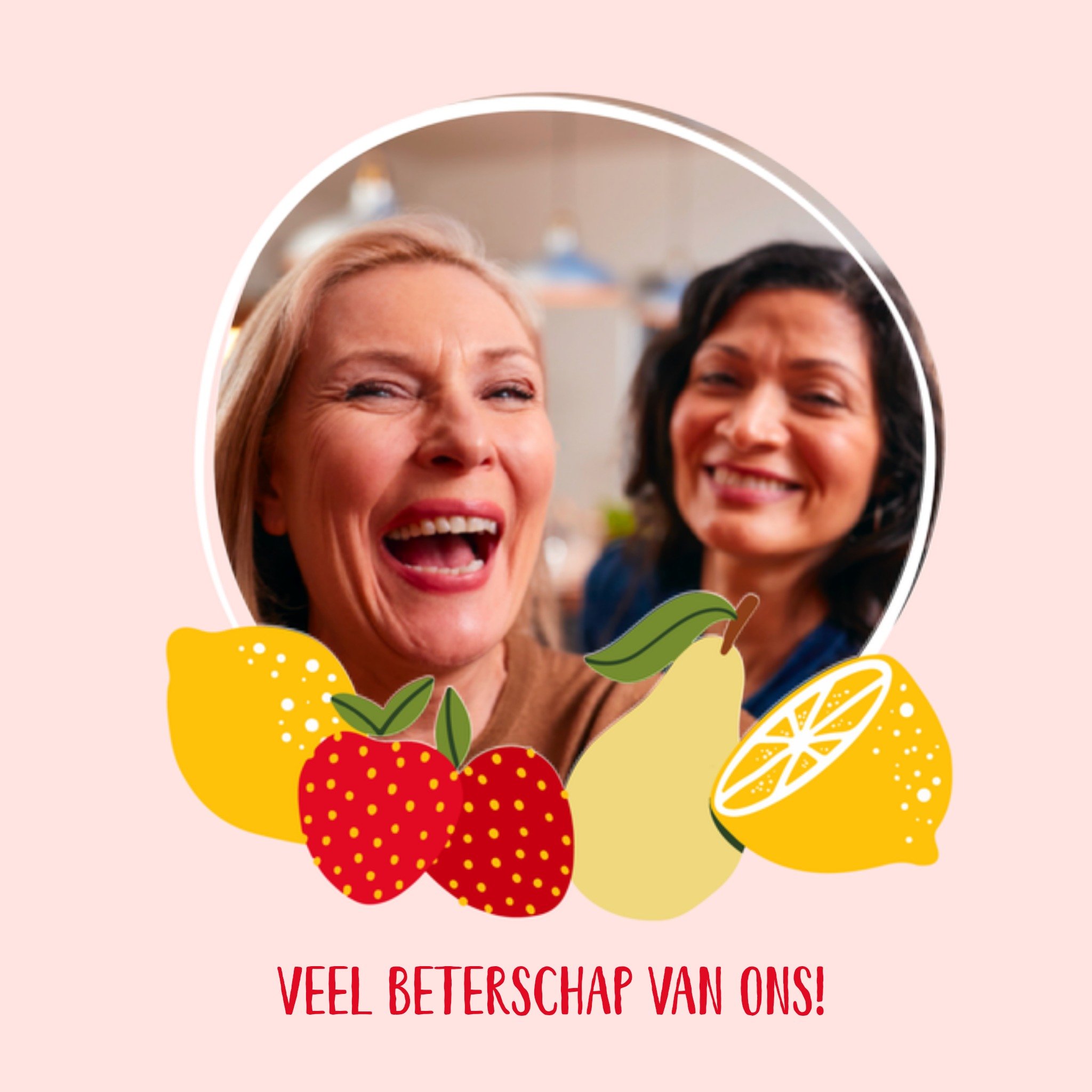 Greetz Beterschapskaart Veel beterschap van ons + foto Vierkant