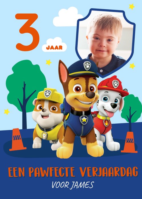 Paw Patrol | Verjaardagskaart | Met foto en leeftijd