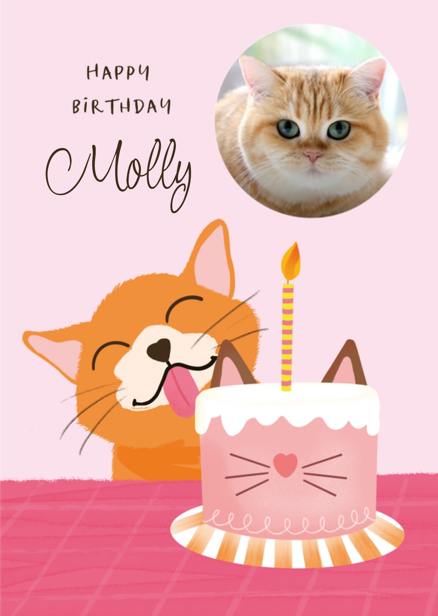 Verjaardagskaart Kat Met naam Kaart Tsjip