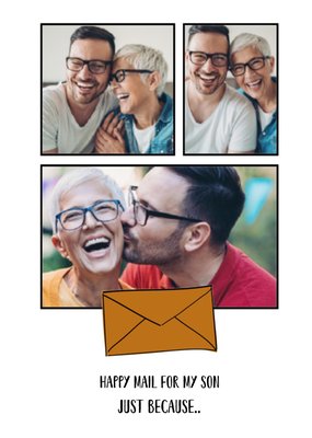 Vrolijke Post Voor Mijn Zoon Collage Foto Upload Envelop Zomaar Kaart