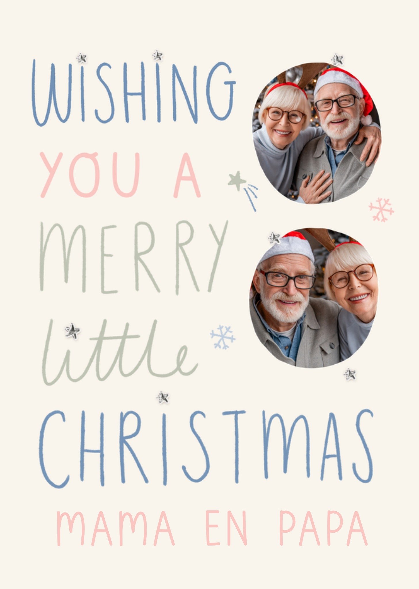 Kerstkaart Wishing You A Merry Little Christmas Aanpasbare Foto Enn Tekst Greetz