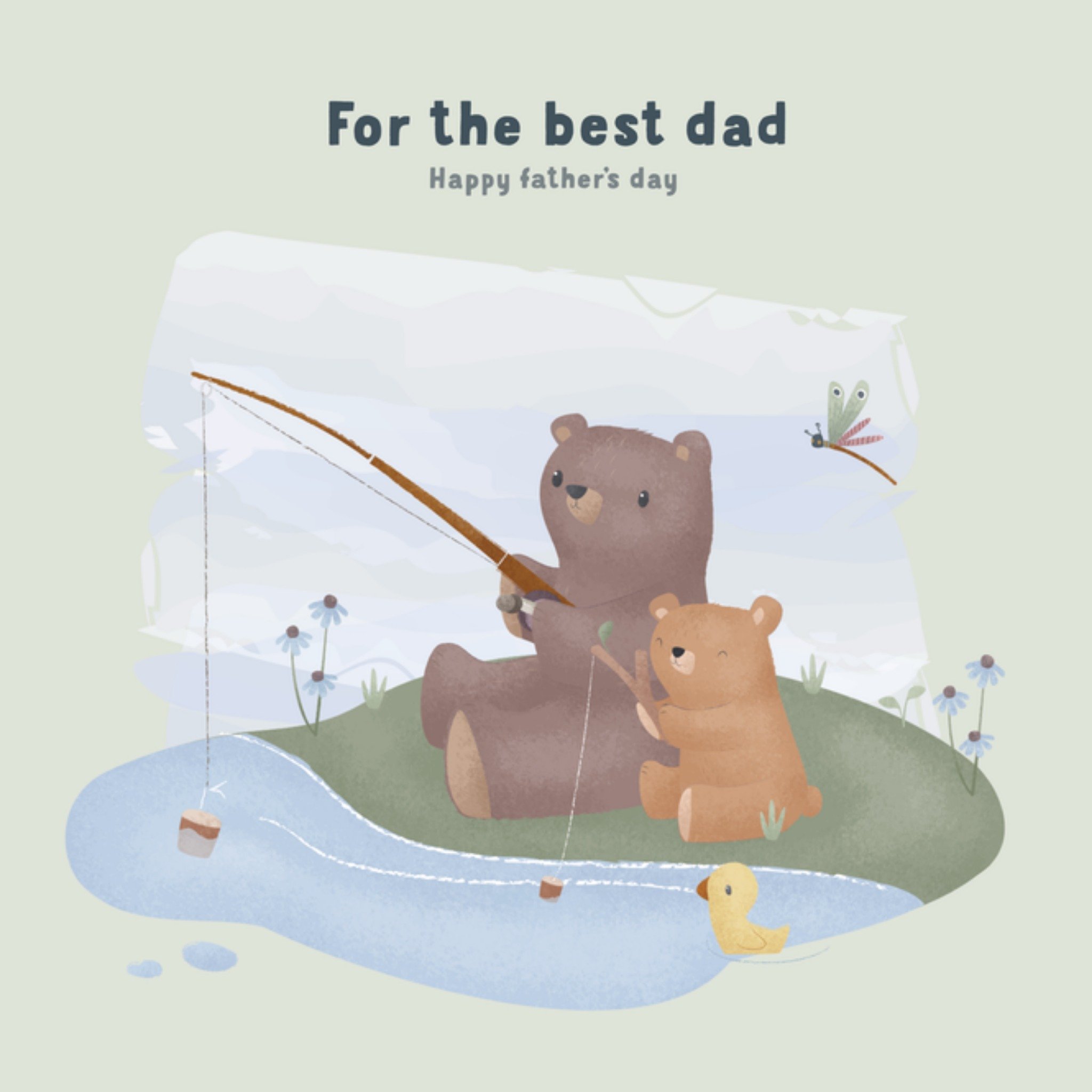 Vaderdagkaart Best Dad Vierkante Kaart Little Dutch