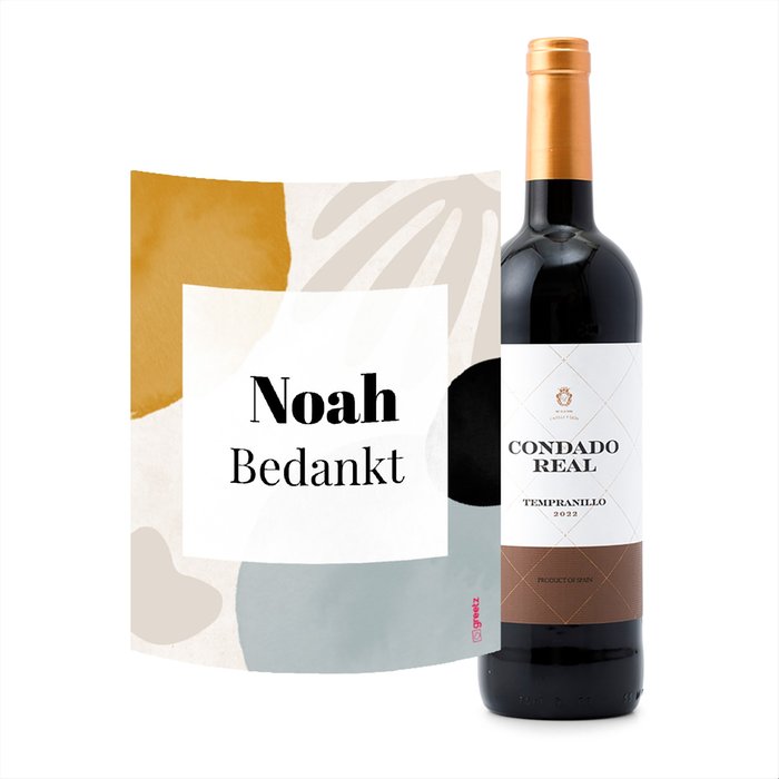 Condado Real | Tempranillo Tinto | Bedankt met eigen naam | 750 ml