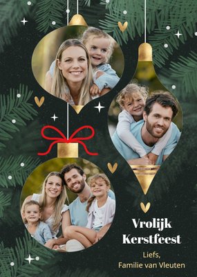 Greetz | Kerstkaart | Vrolijke foto met kerstballen