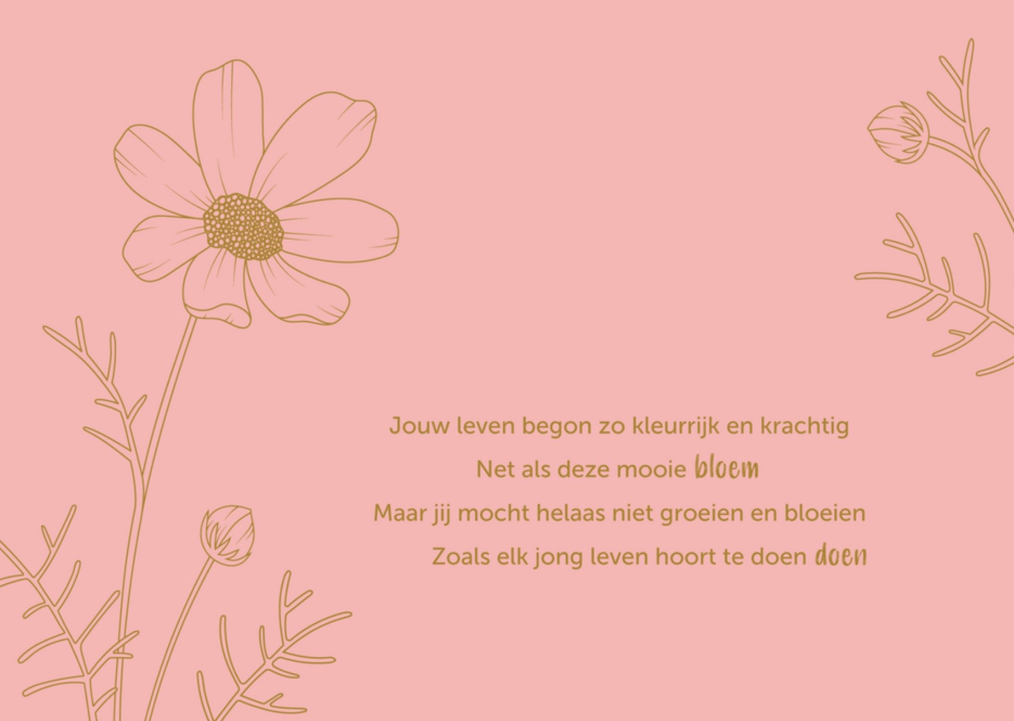Condoleancekaart Gedicht Kaart Kleine Vlindervoetjes