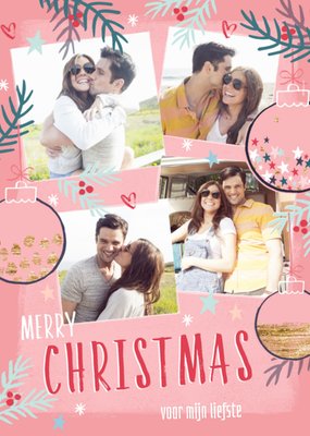 Collage Foto Upload Voor Mijn Liefste Kerstmis Kaart
