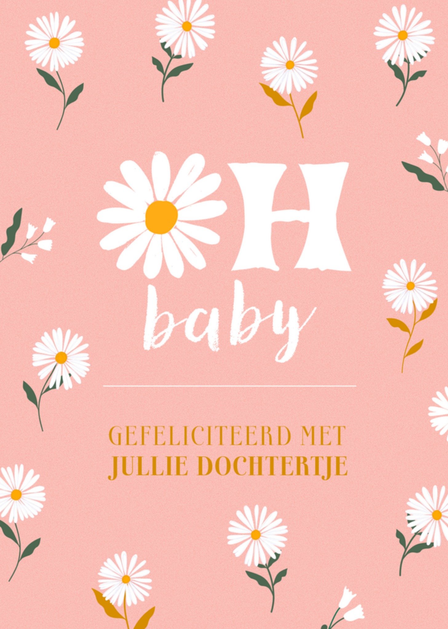 Greetz Geboortekaart bloemen Standard Card