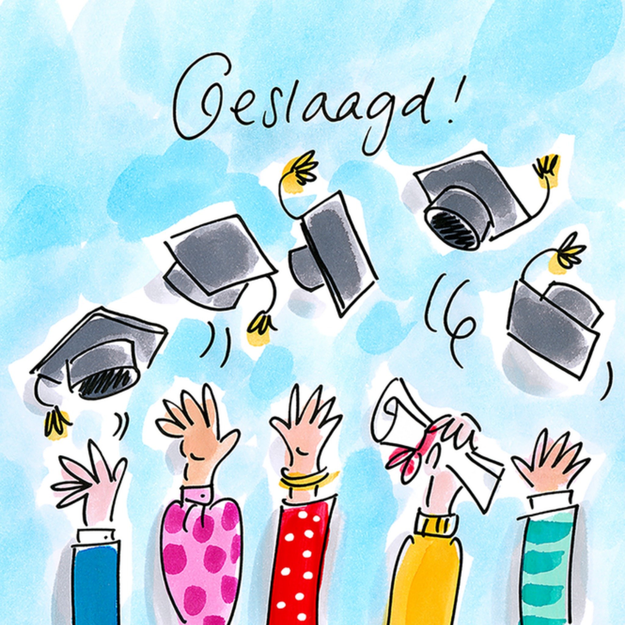 Geslaagdkaart Geslaagd Vierkante Kaart Blond Amsterdam