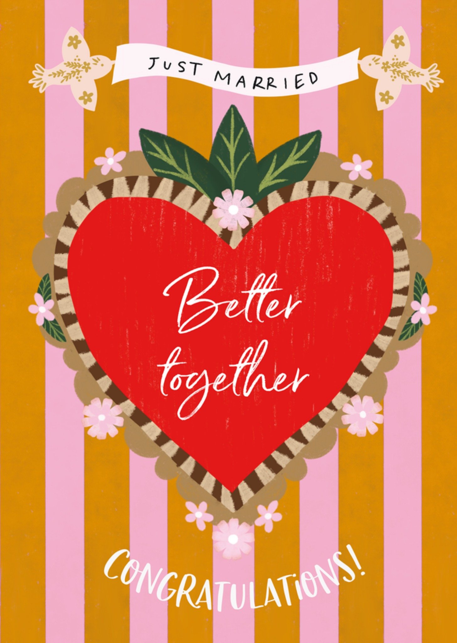 Huwelijkskaart Just Married Better Together Kaart Tsjip