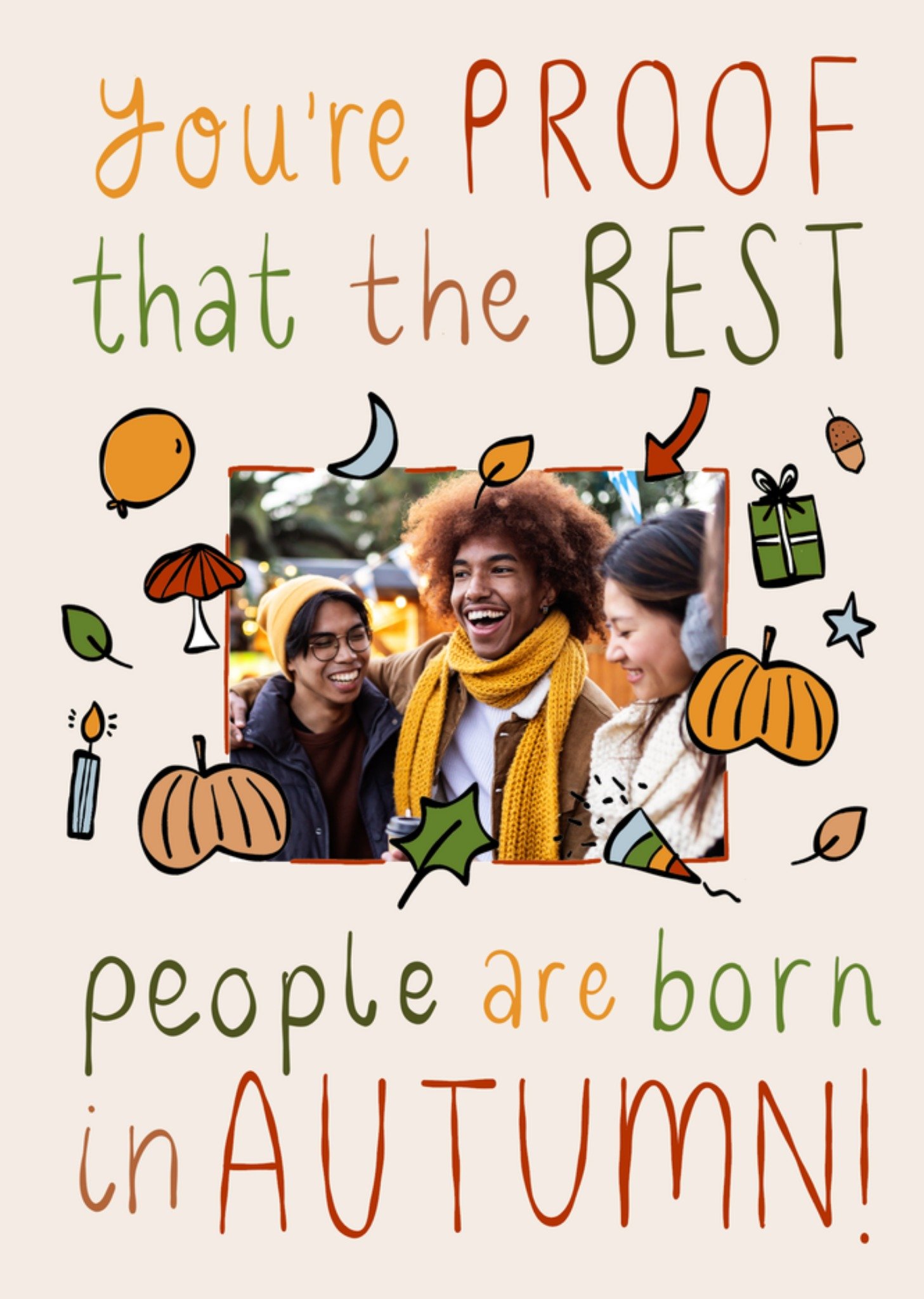 Greetz Verjaardagskaart Best People Are Born In Autumn Aanpasbare foto Standard Card