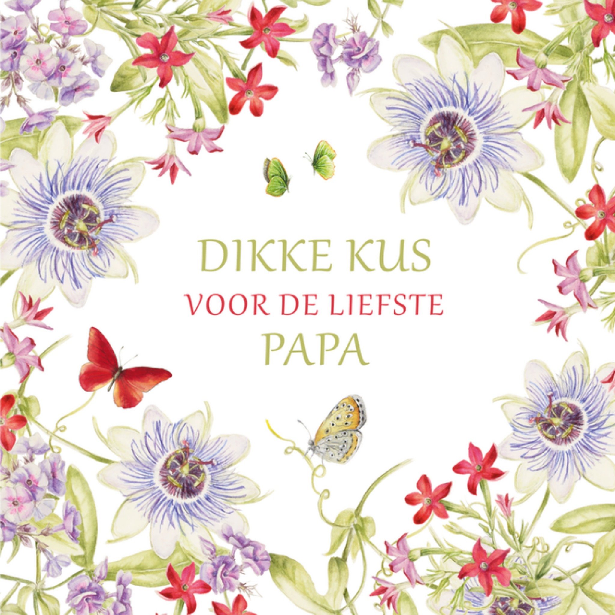 Valentijnskaart Dikke kus Papa Vierkante Kaart Janneke Brinkman