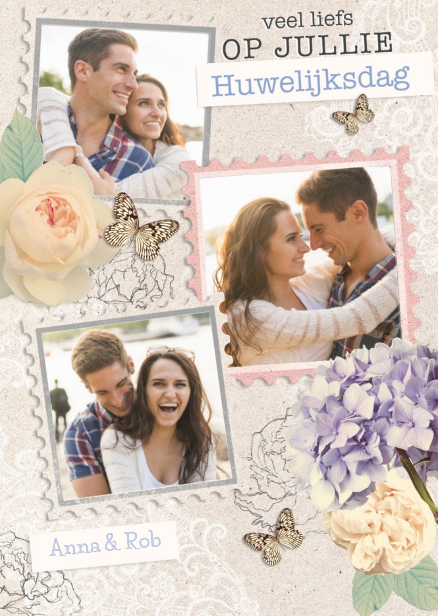 Huwelijkskaart foto naam Greetz