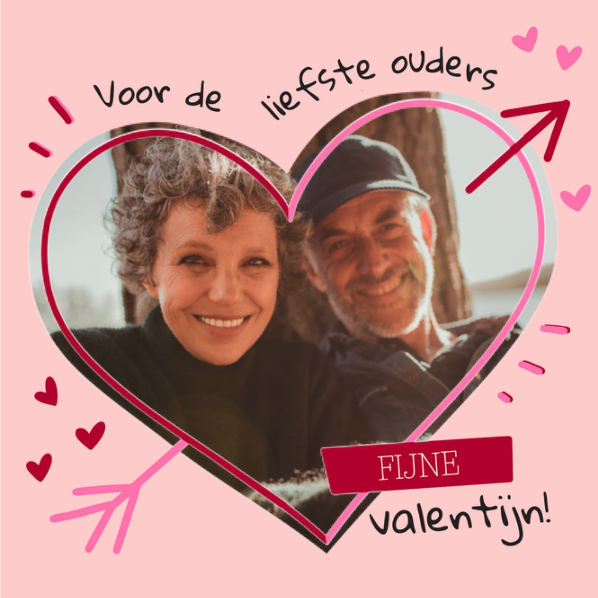 Greetz Valentijnskaart Liefste ouders Met foto Vierkant