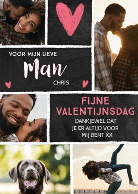 Voor Mijn Lieve Man Krijtbord Collage Valentijnsdag Kaart