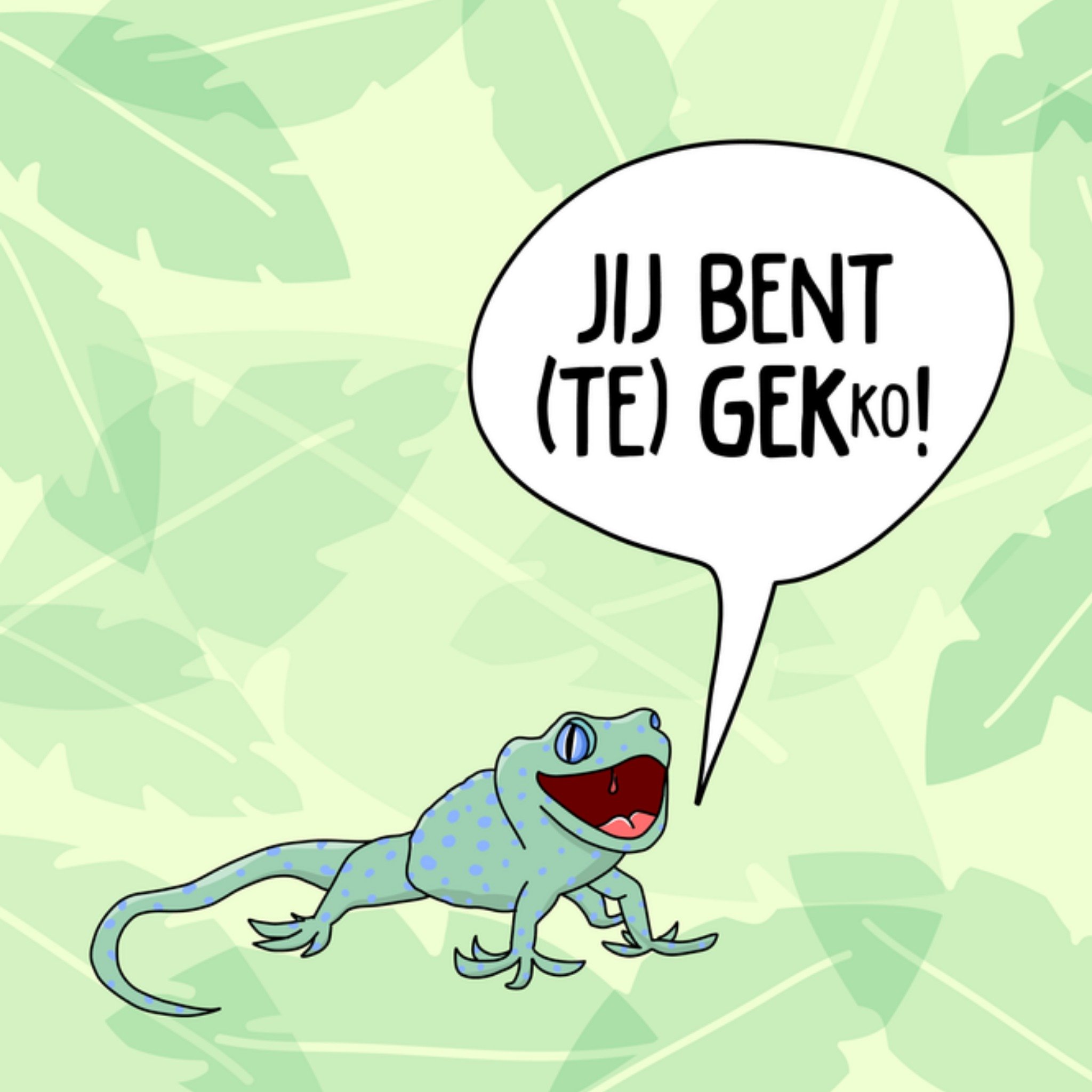Complimentendag gekko Vierkante Kaart Liefs Jansje