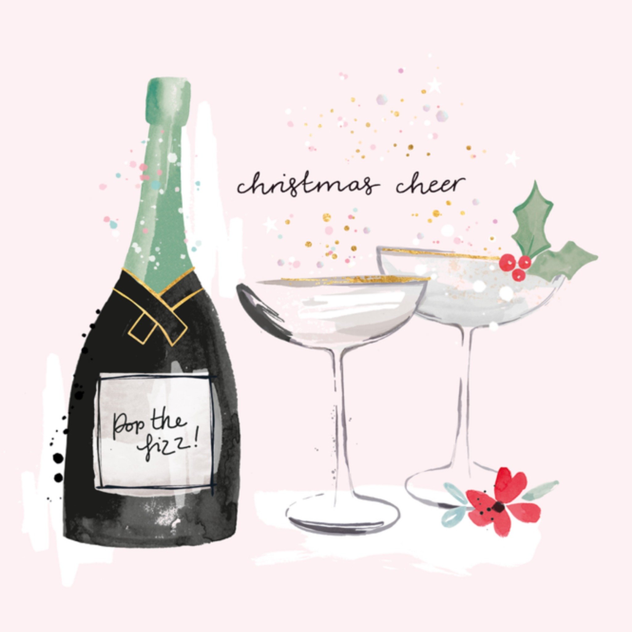 HotchPotch Kerstkaart Champagne Proost Hotchpotch