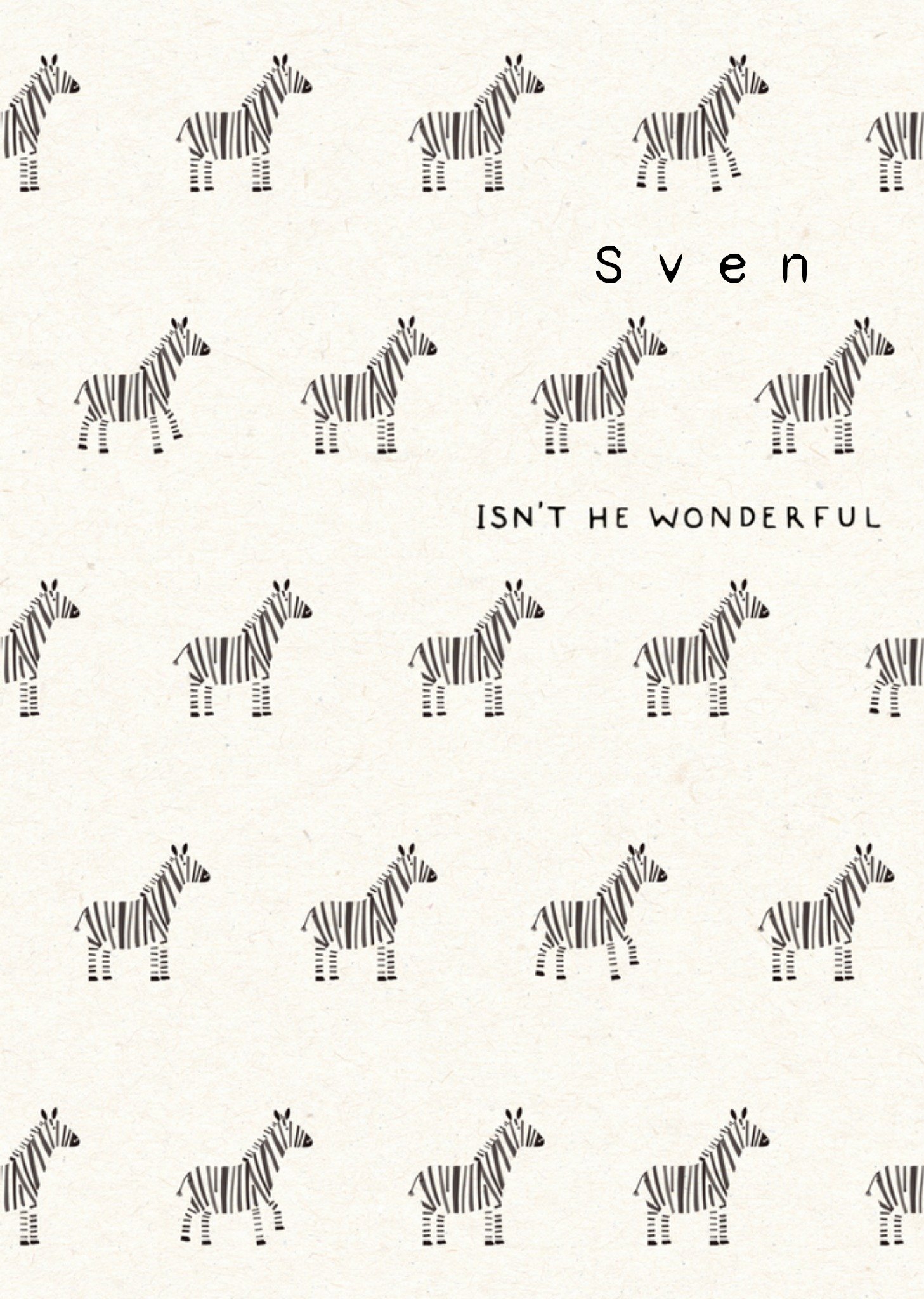 Geboortekaart zebra met naam Kaart UK Greetings