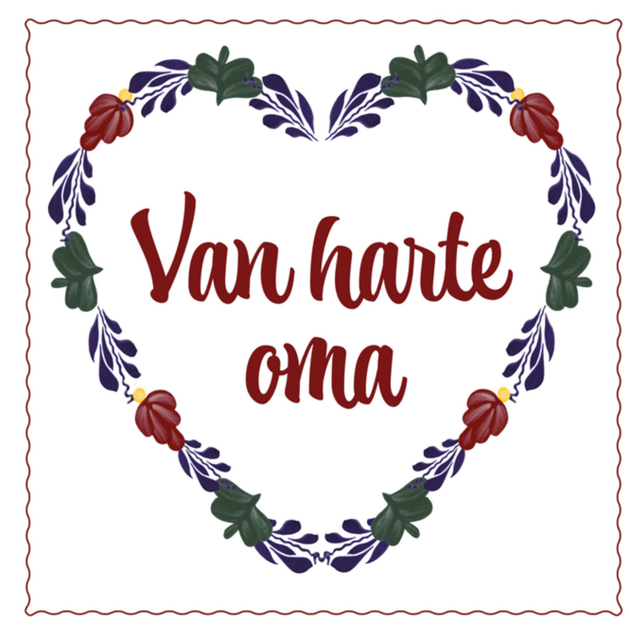 Verjaardagskaart Oma Vierkante Kaart Boerenbont