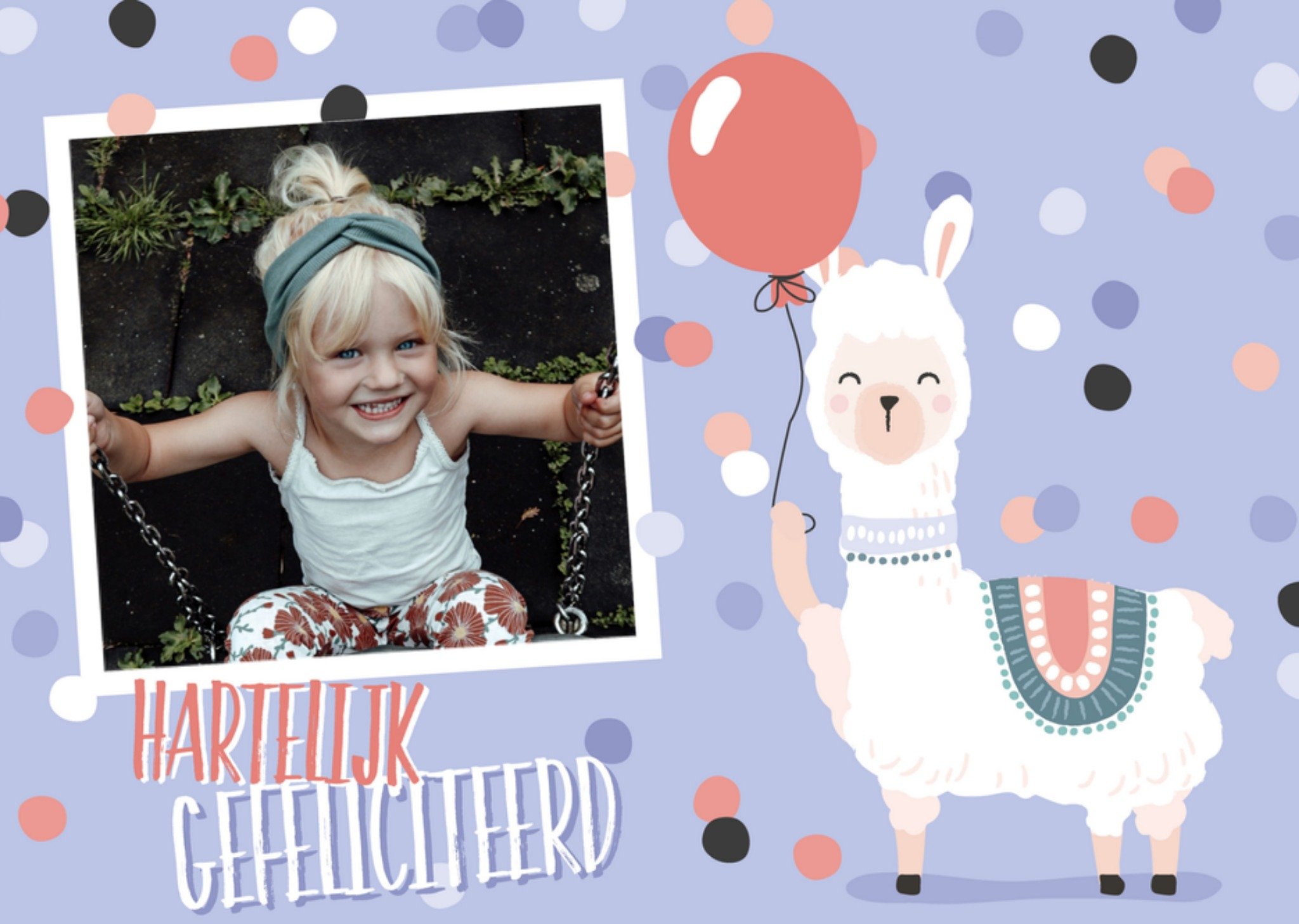 Verjaardagskaart alpaca foto Kaart Tante Kaartje