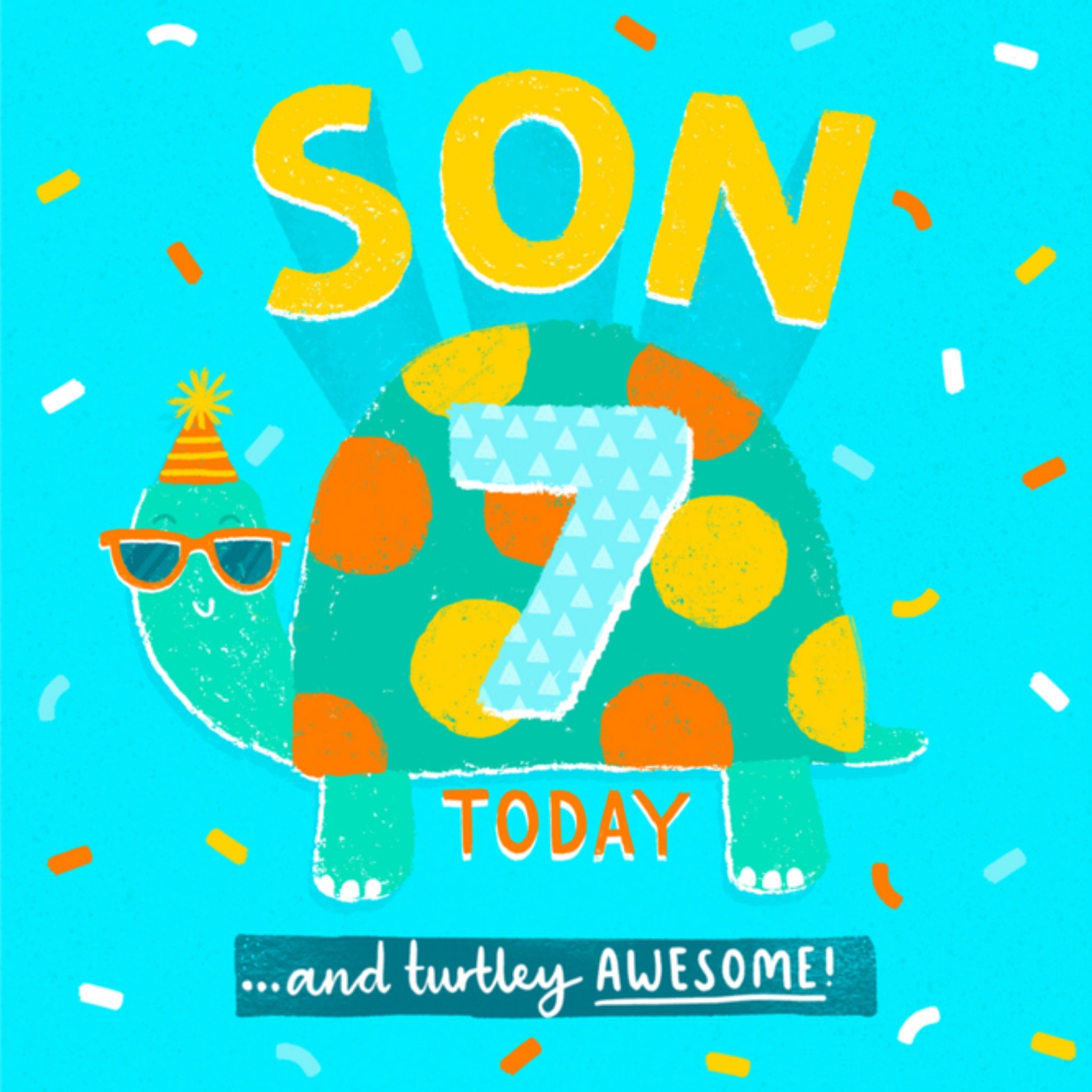 Greetz Verjaardagskaart Schildpad met leeftijd Vierkant