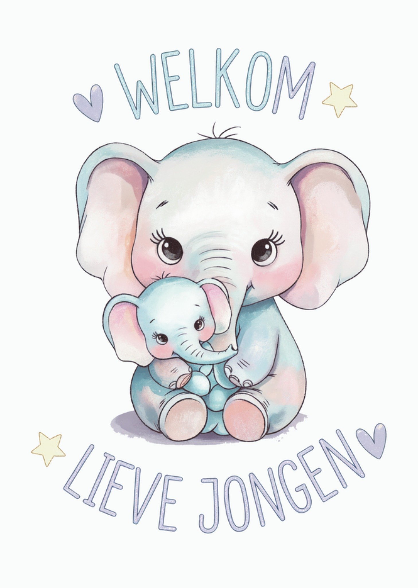 Geboortekaart Welkom lieve jongen Kaart Greetz
