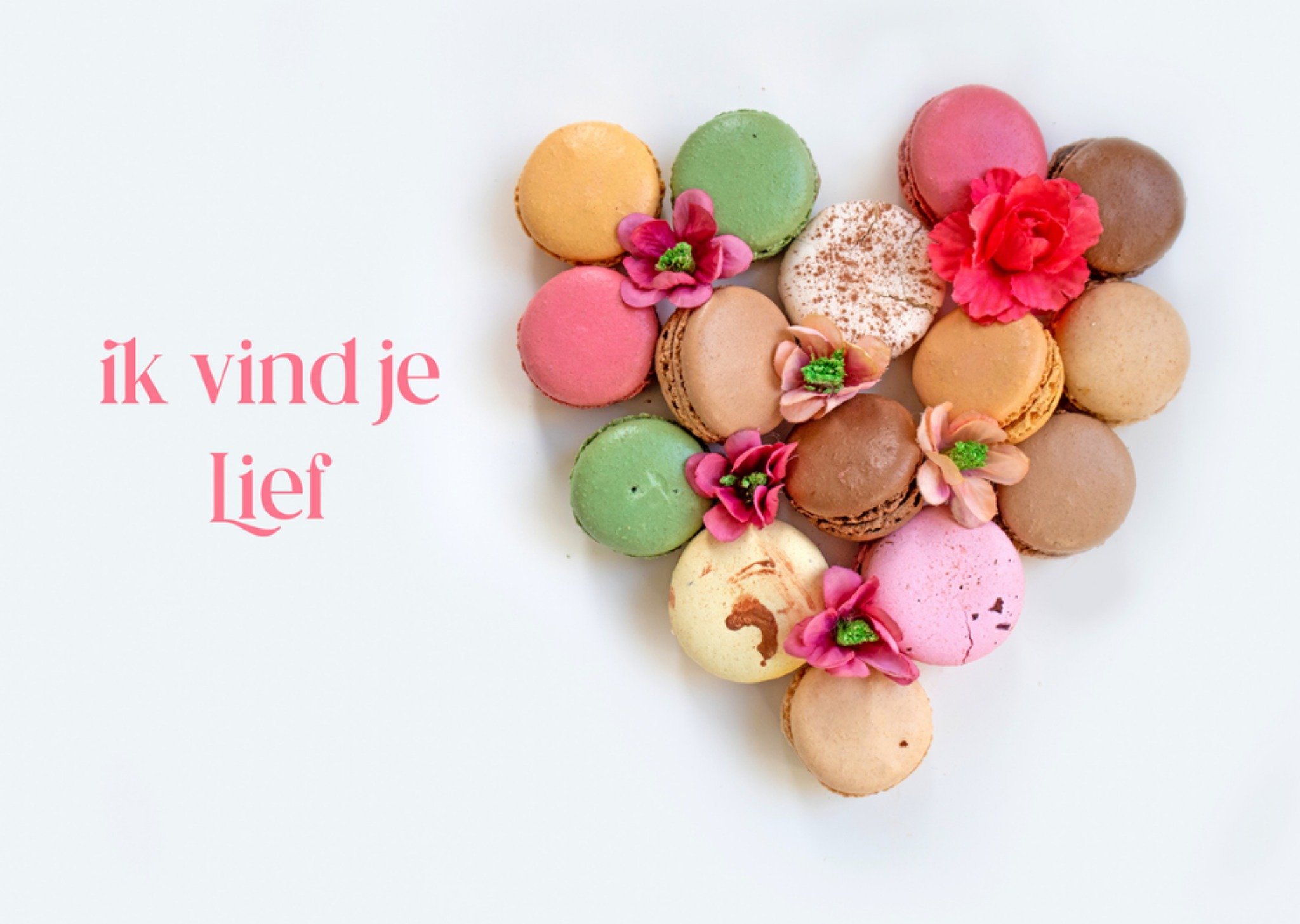 Valentijnskaart Wederhelft Vrouw Macaron Kaart Photoflash